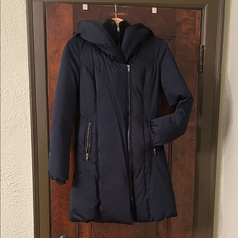 Soia & Kya luxury Women's Navy Hooded Coat